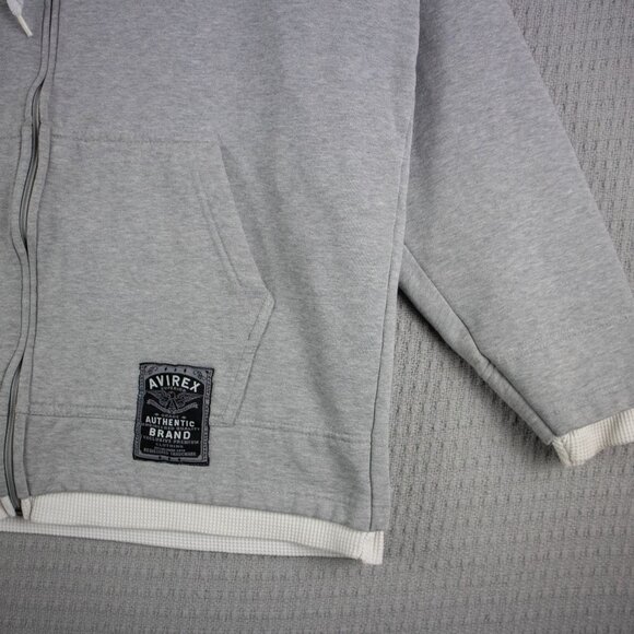 Avirex Double Layered Waffle Knit Accent Hoodie Mens - Picture 4 of 8